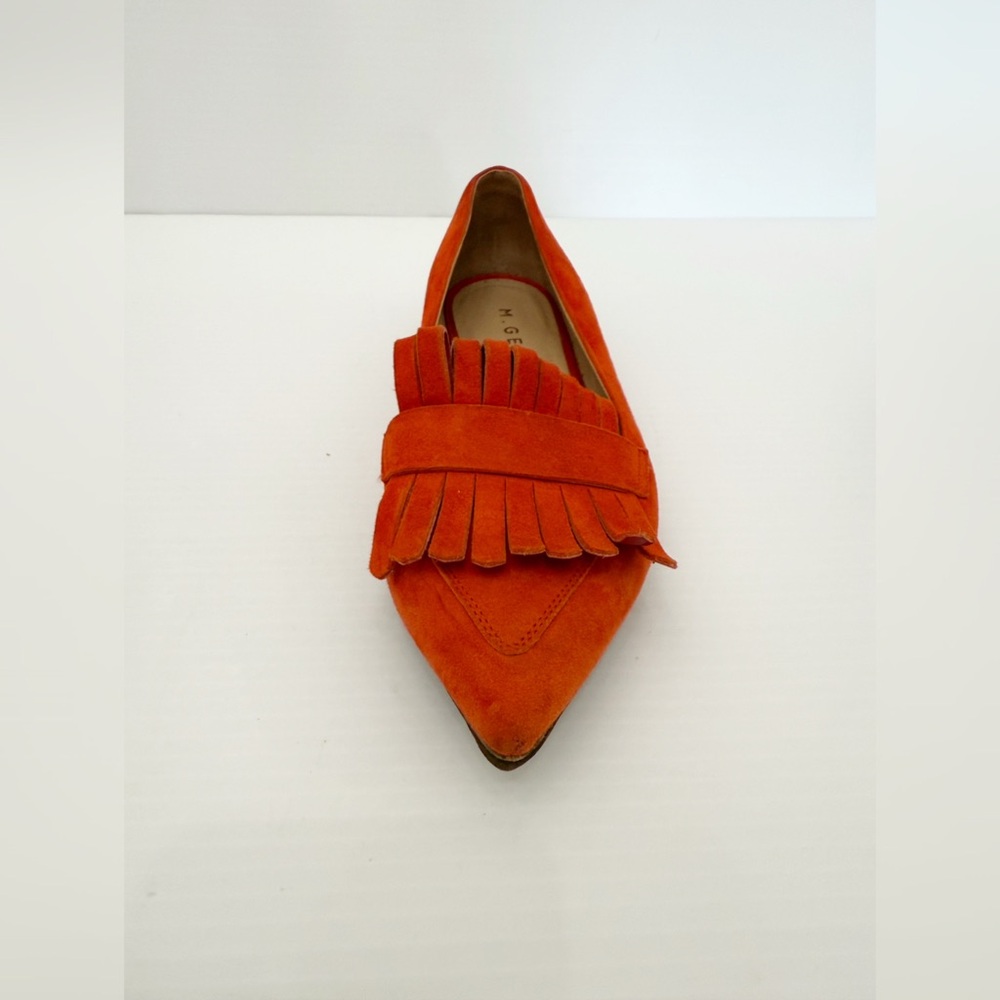 M. Gemi Burnt Orange Suede Leather Fringe Loafers - 36.5 - Picture 5 of 15